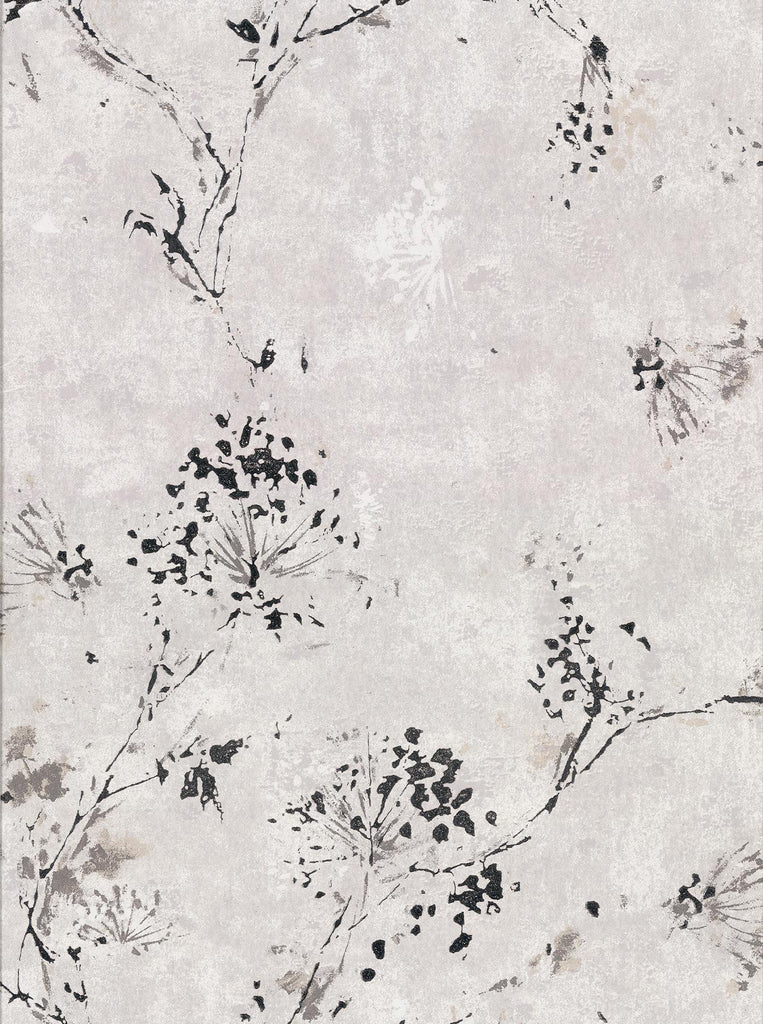 Brewster Home Fashions Misty Distressed Dandelion Grey Wallpaper