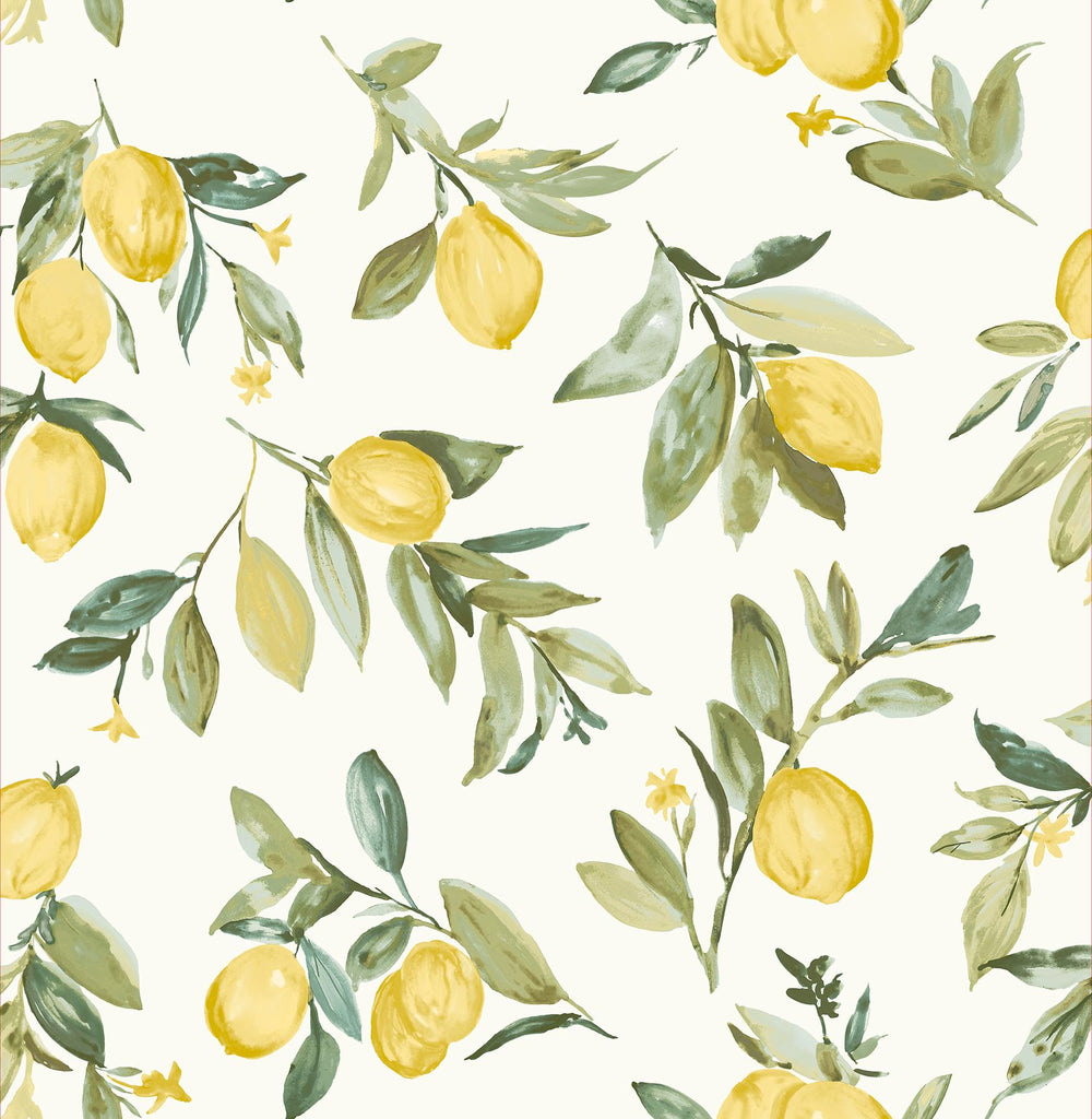 Brewster Home Fashions Limon Fruit Yellow Wallpaper