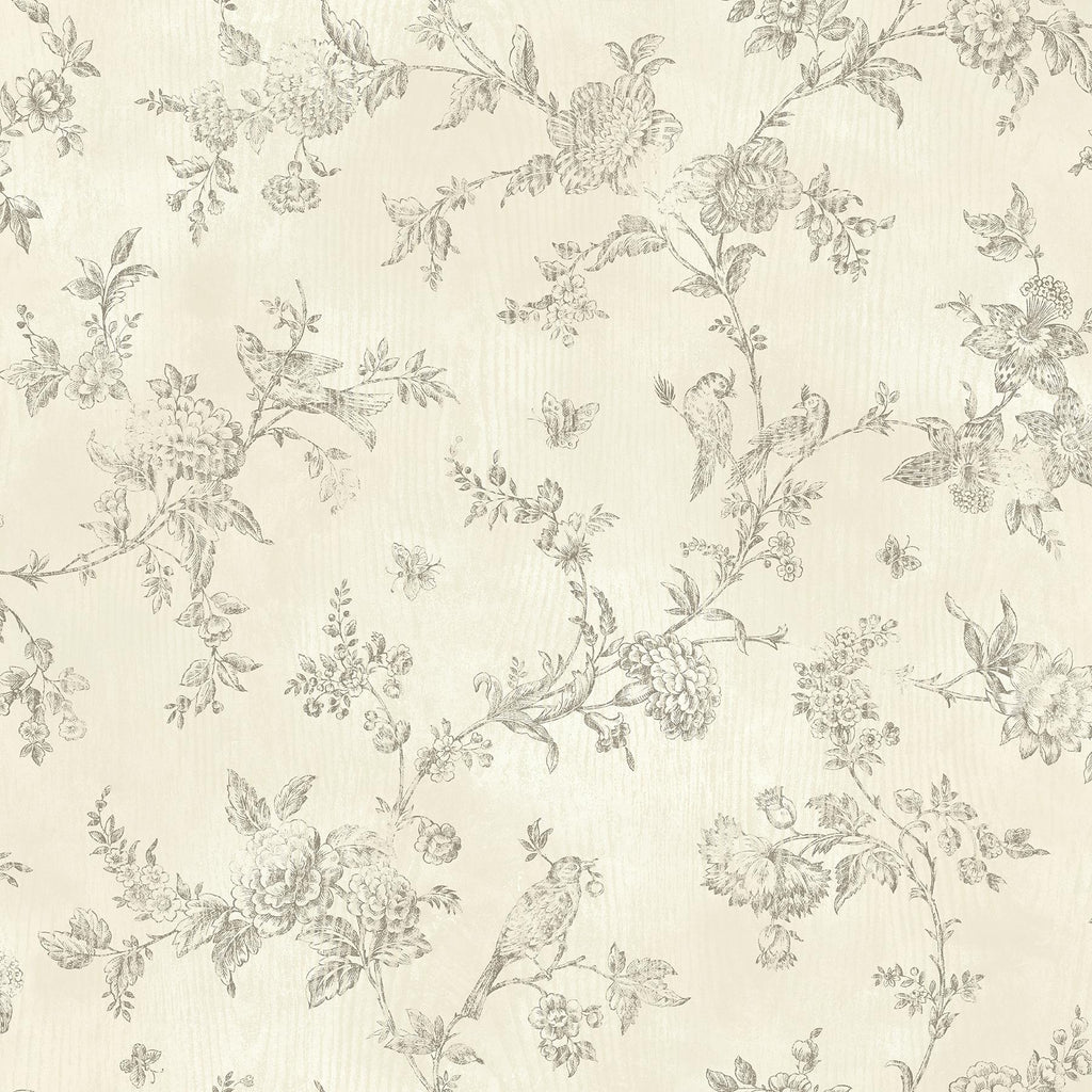 Brewster Home Fashions French Nightingale Trail Cream Wallpaper