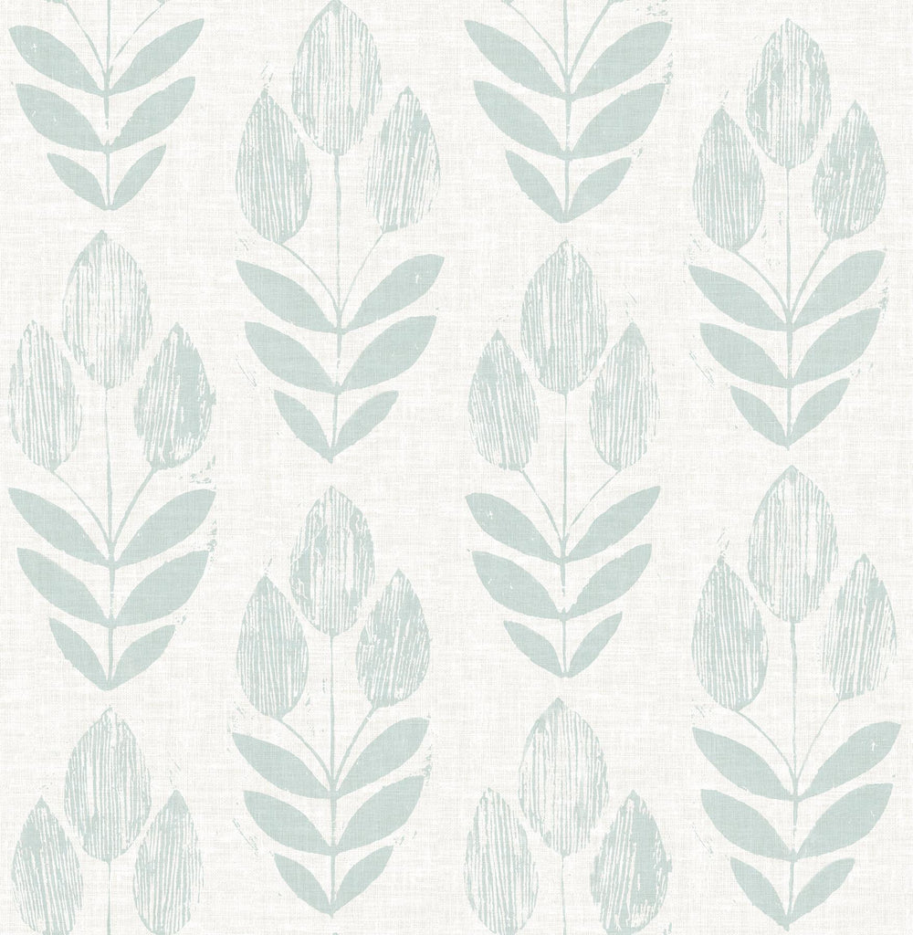 Brewster Home Fashions Garland Block Tulip Teal Wallpaper