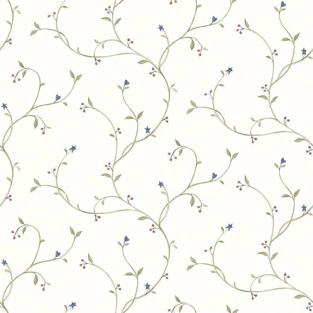 Brewster Home Fashions Kurt Tin Star Trail Green Wallpaper