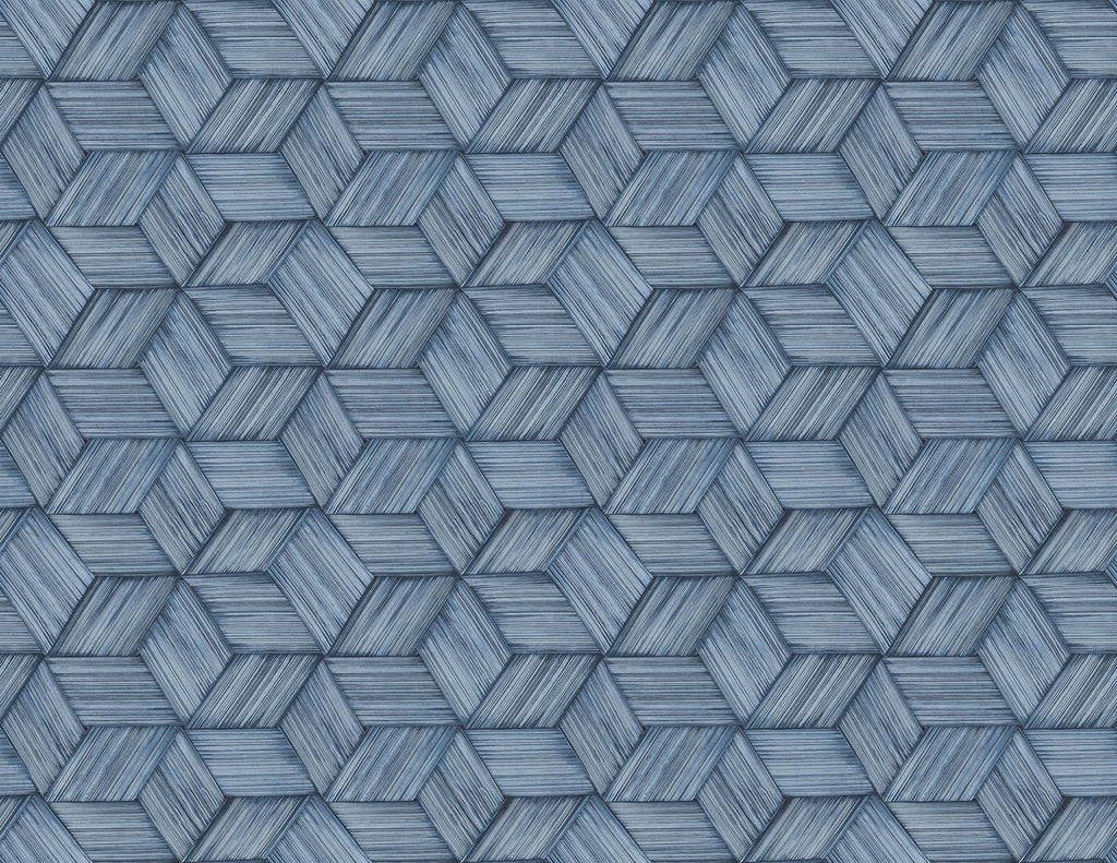 Brewster Home Fashions Intertwined Blue Geometric Wallpaper