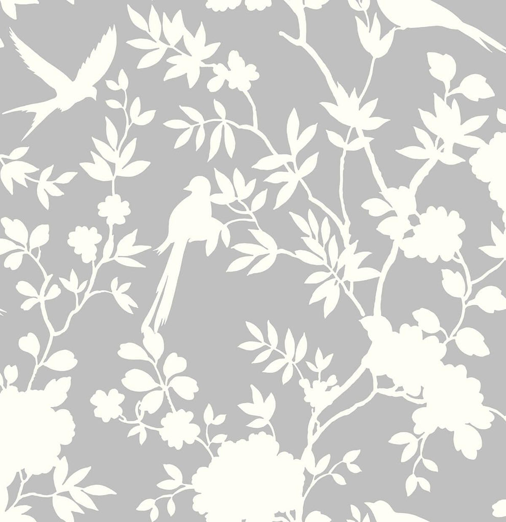 Seabrook Mono Toile Grey Wallpaper