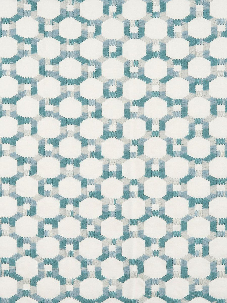 Hinson Island Trellis Aqua Fabric