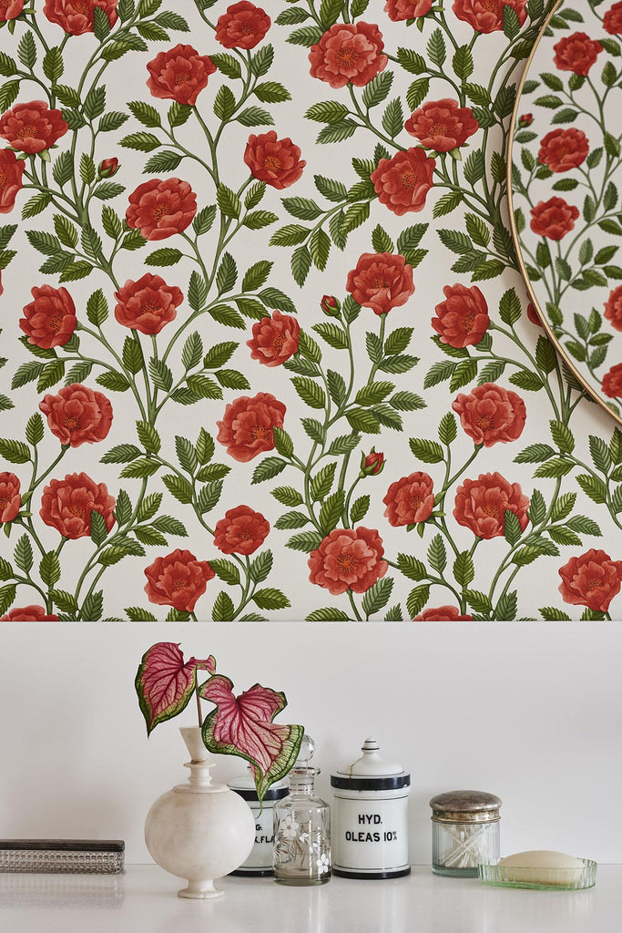 Cole & Son HAMPTON ROSES R&SGRN/PMNT Wallpaper