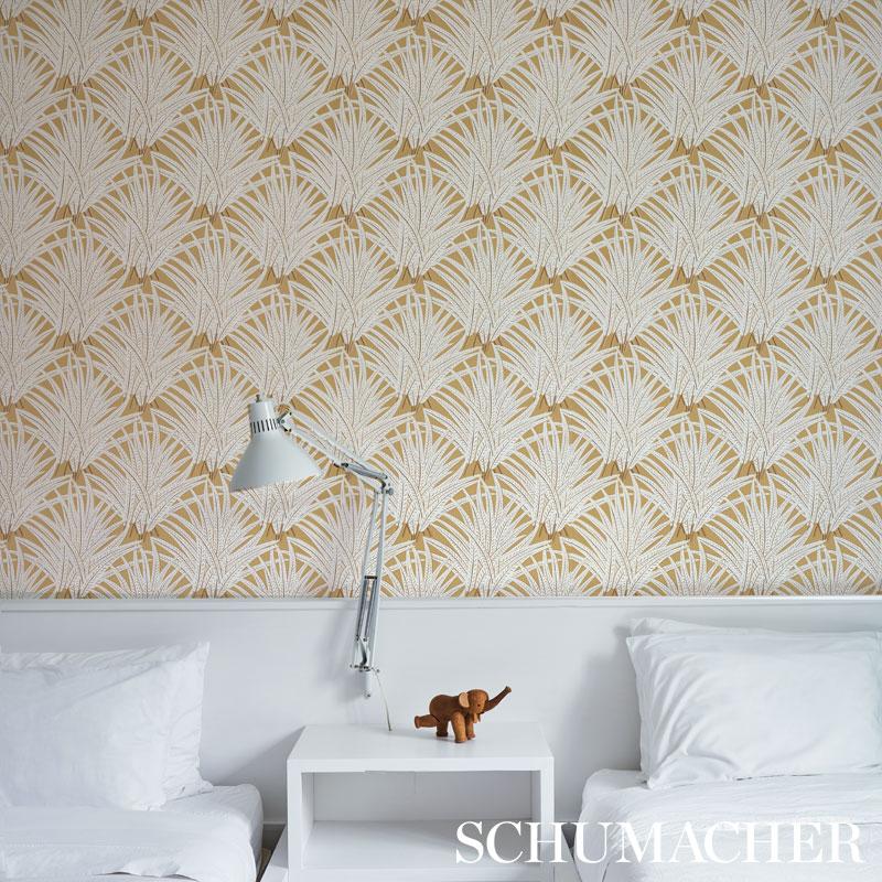 Schumacher Zenada Gold Wallpaper