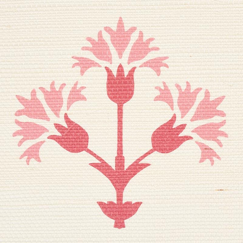 Schumacher Chamba Crown Sisal Pink Wallpaper