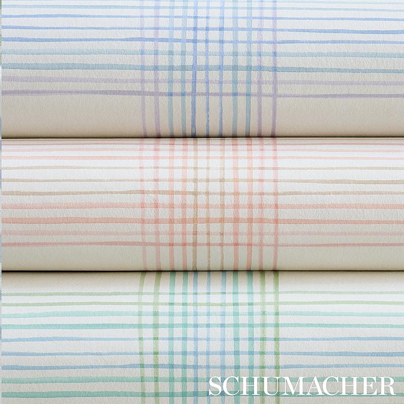 Schumacher Minerva Plaid Hyacinth Wallpaper