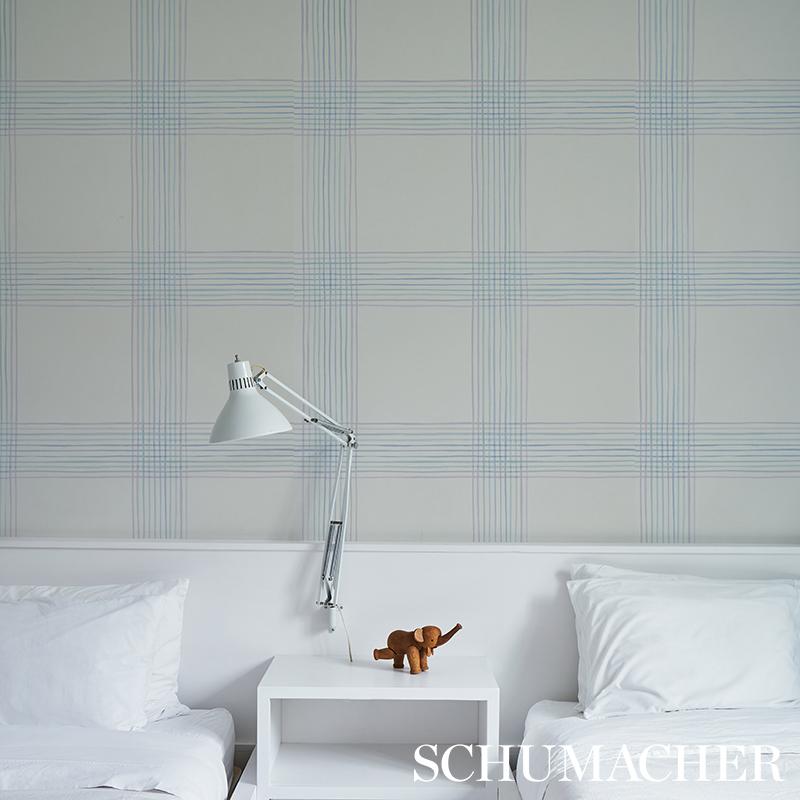 Schumacher Minerva Plaid Hyacinth Wallpaper