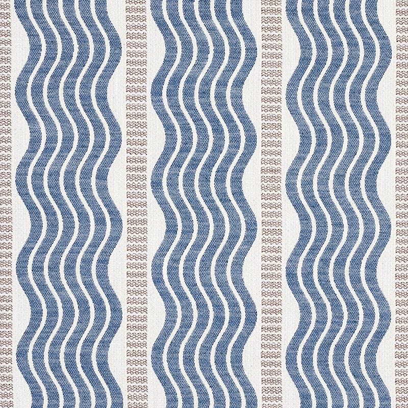 Schumacher Sina Stripe Blue Fabric