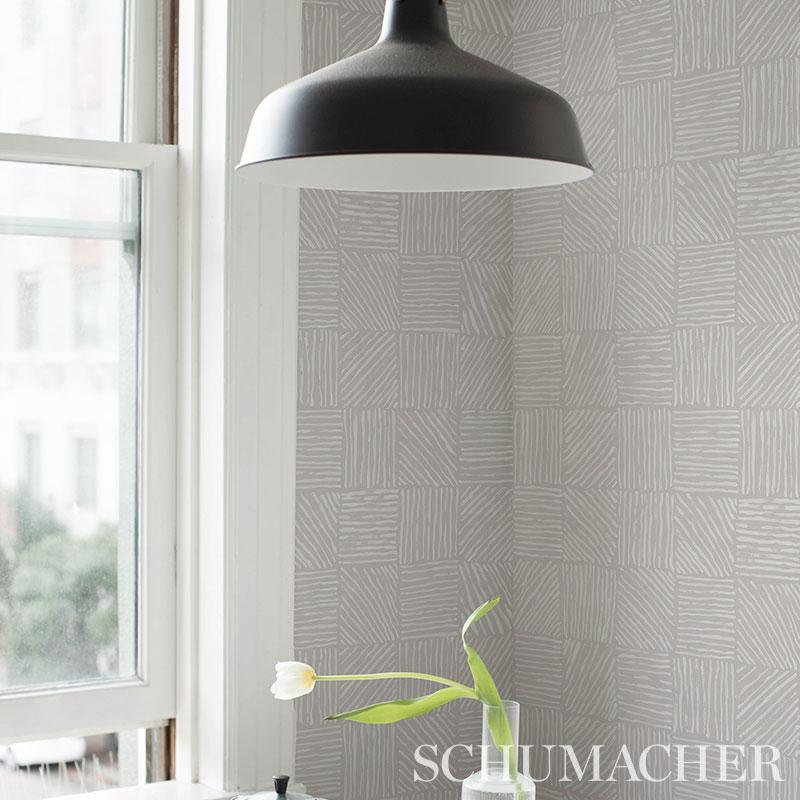 Schumacher Katama Ivory On Stone Wallpaper