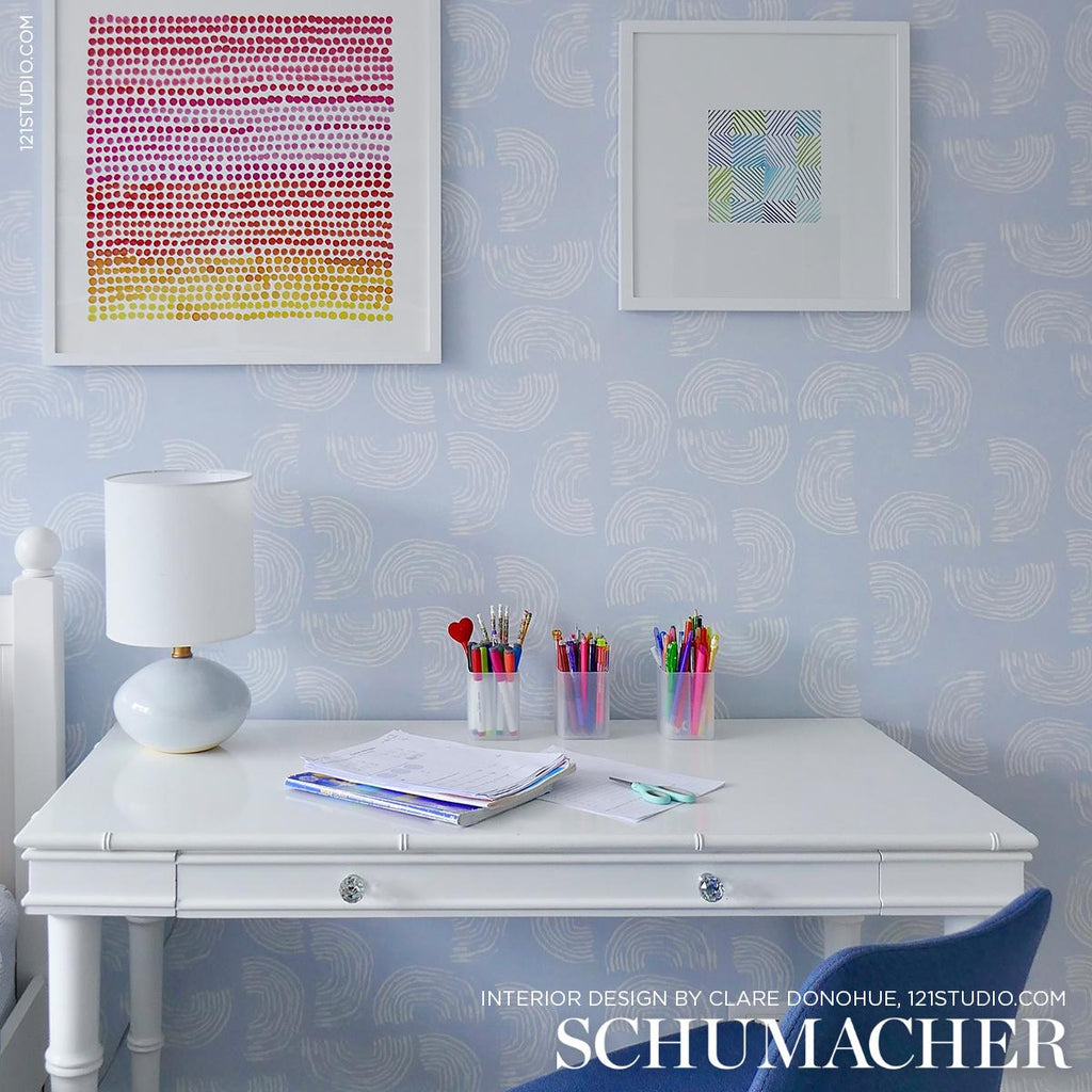 Schumacher Quansoo Ivory On Sky Wallpaper