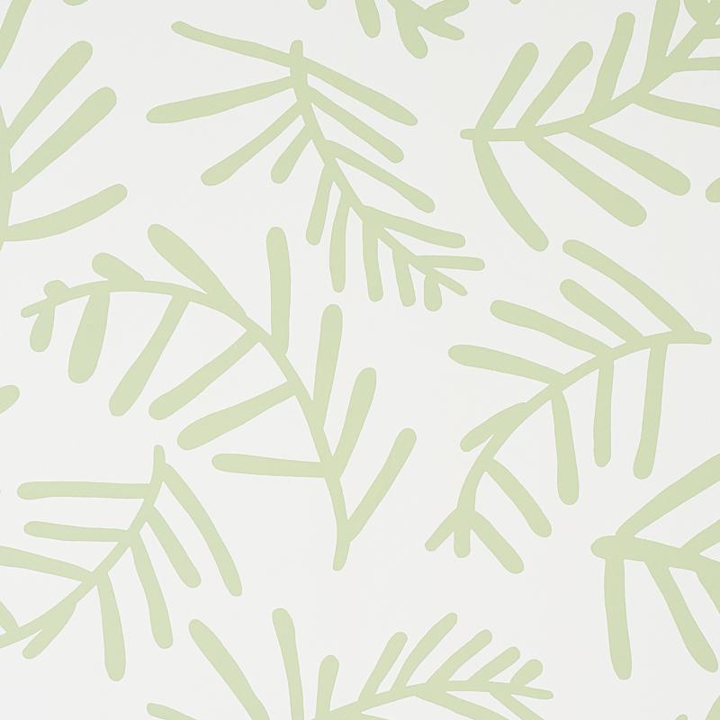 Schumacher Tiah Cove Sage Leaf Wallpaper