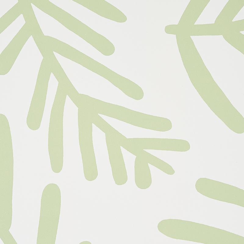 Schumacher Tiah Cove Sage Leaf Wallpaper