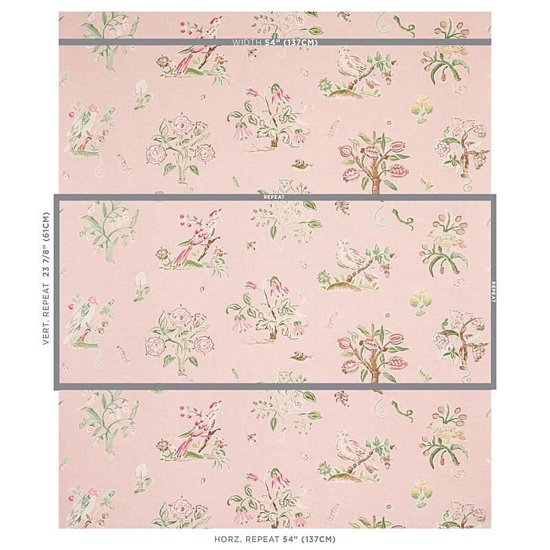 Schumacher Magical Menagerie Blush Fabric