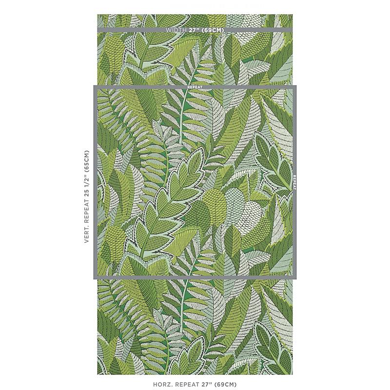 Schumacher Japura Forest Green Wallpaper