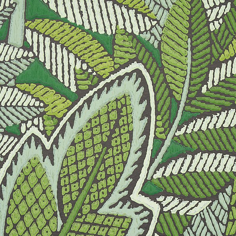 Schumacher Japura Forest Green Wallpaper