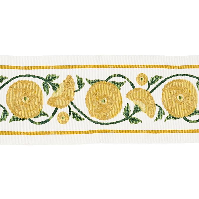 Schumacher Saranda Flower Embroidery Tape Marigold Trim