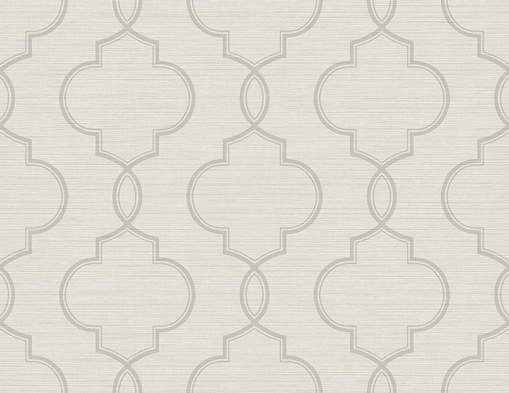 Brewster Home Fashions Malo Sisal Ogee Light Grey Wallpaper