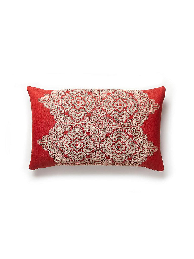 Scalamandre Josephine Lumbar - Carnelian Pillow