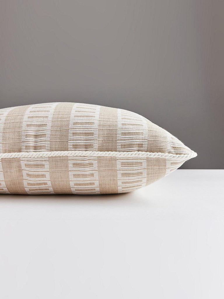 Scalamandre Lark Stripe 18X18 - Sand Dollar Pillow