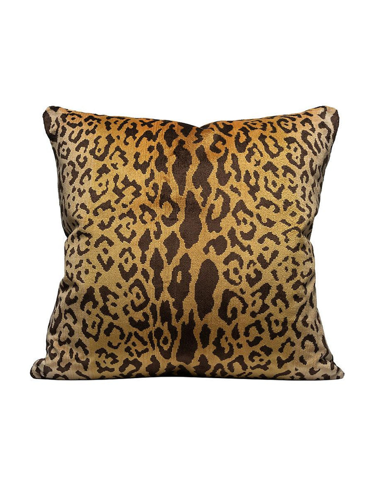 Scalamandre Leopardo Square - Gold & Black Back Pillow