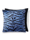 Scalamandre Tigre/Velvet 22 X 22 - Blues&Black/Black Pillow