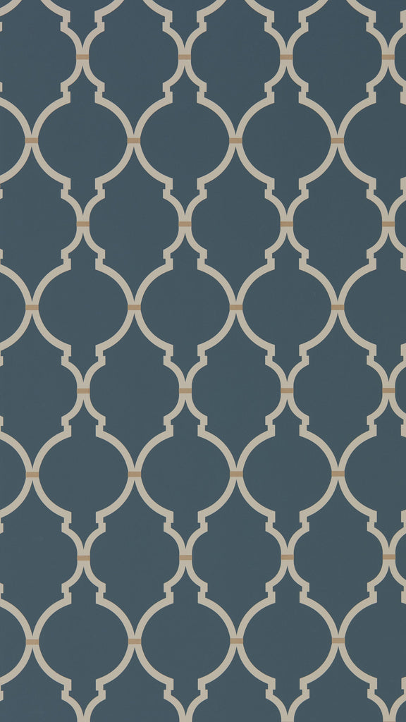 Sanderson Empire Trellis Indigo/Linen Wallpaper