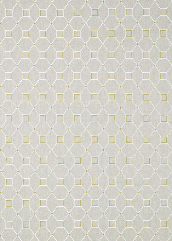 Sanderson Baroque Trellis Daffodil/Linen Fabric