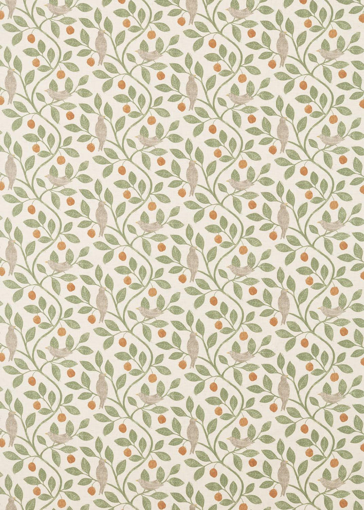 Sanderson Damson Tree Brick/Fennel Fabric