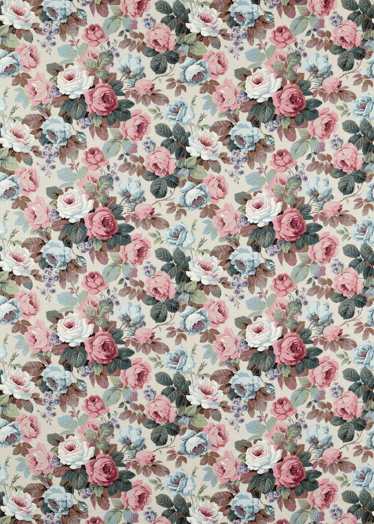 Sanderson Chelsea Aqua/Pink/Ivory Fabric