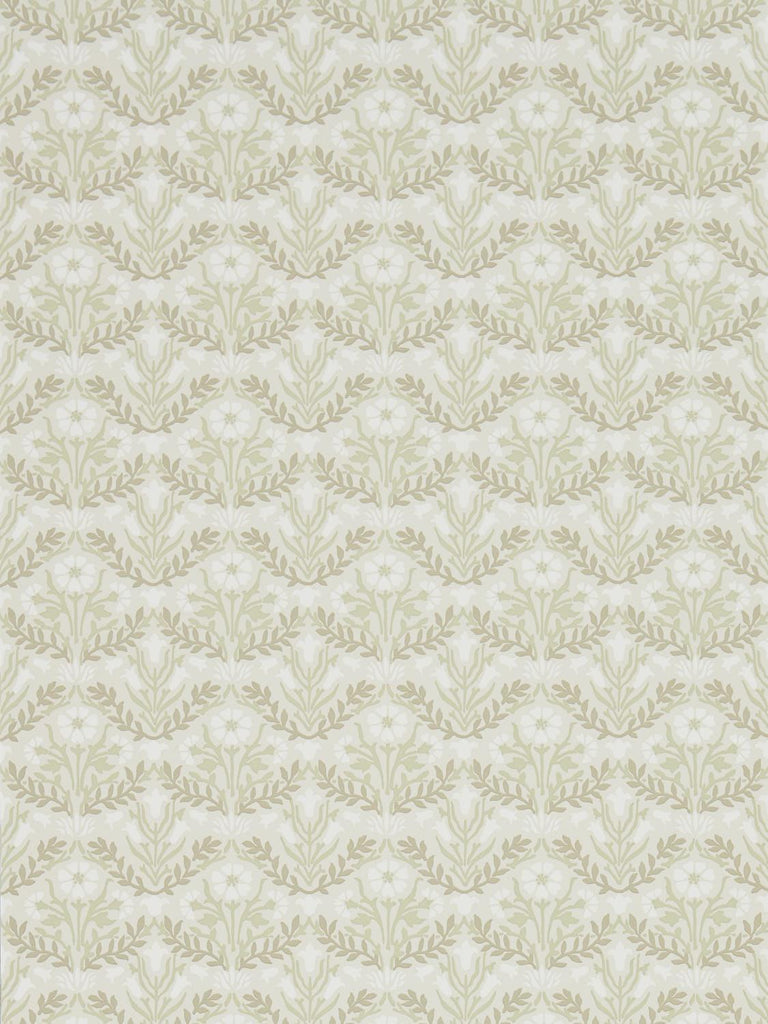 Morris & co Morris Bellflowers Manilla/Olive Wallpaper