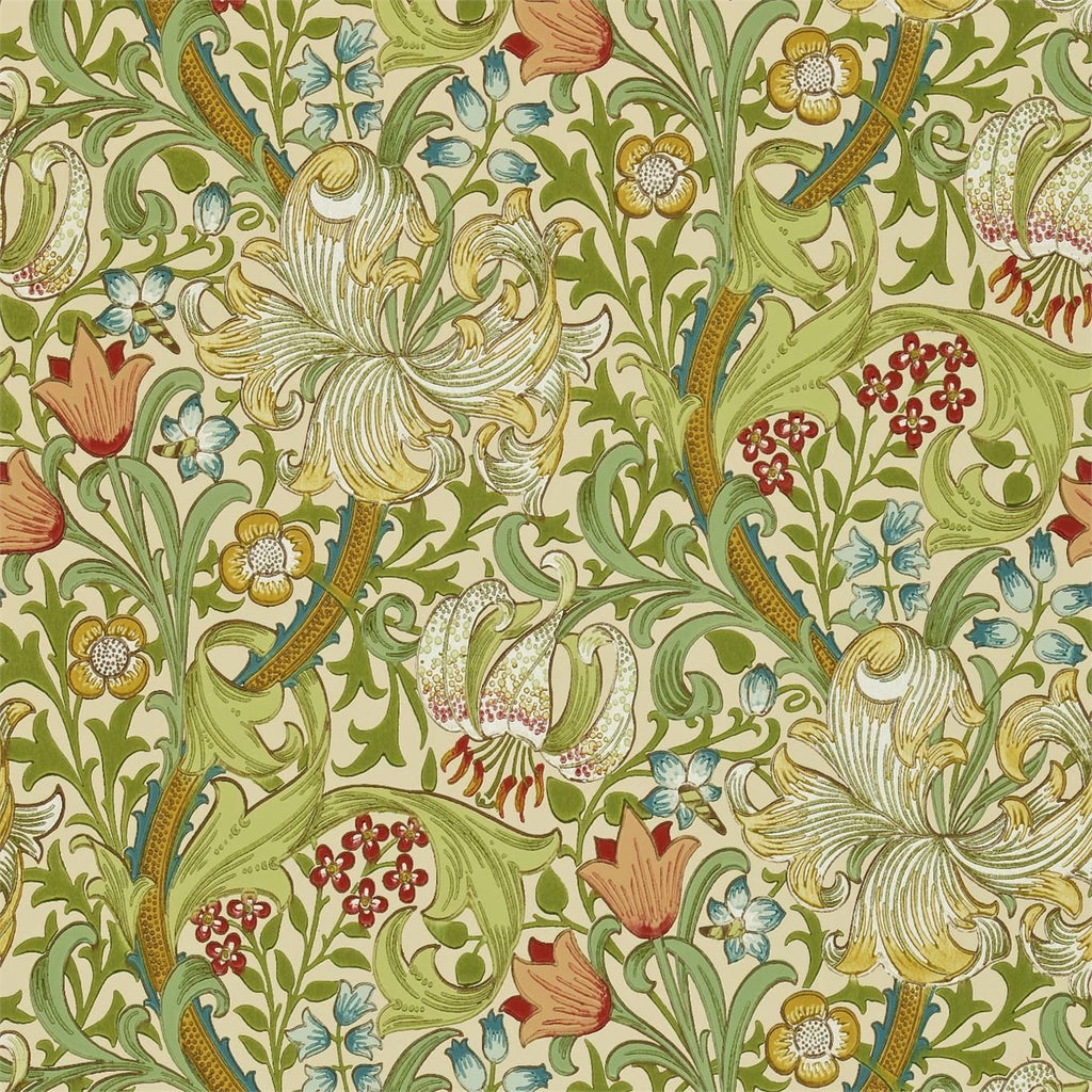 Morris & co Golden Lily Pale Biscuit Wallpaper