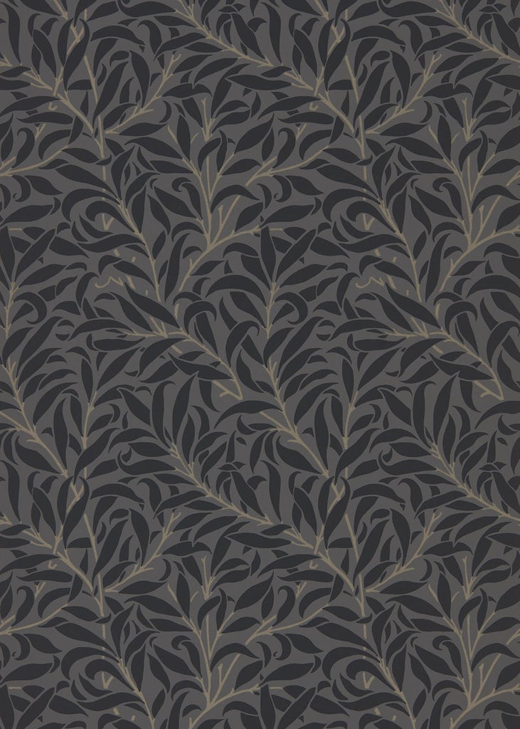 Morris & co Pure Willow Bough Charcoal/Black Wallpaper