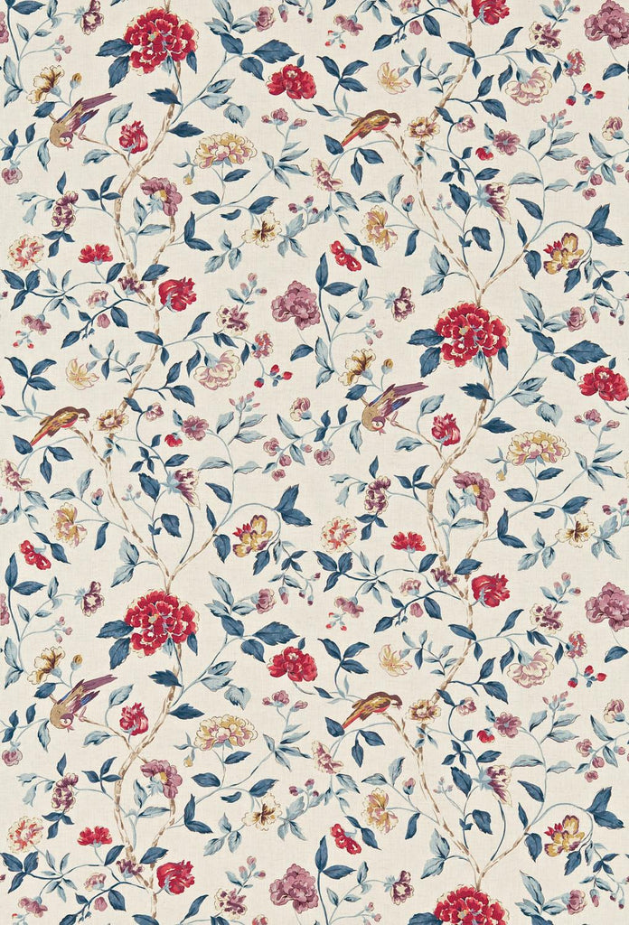 Sanderson Sissinghurst Indigo/ Ruby Fabric