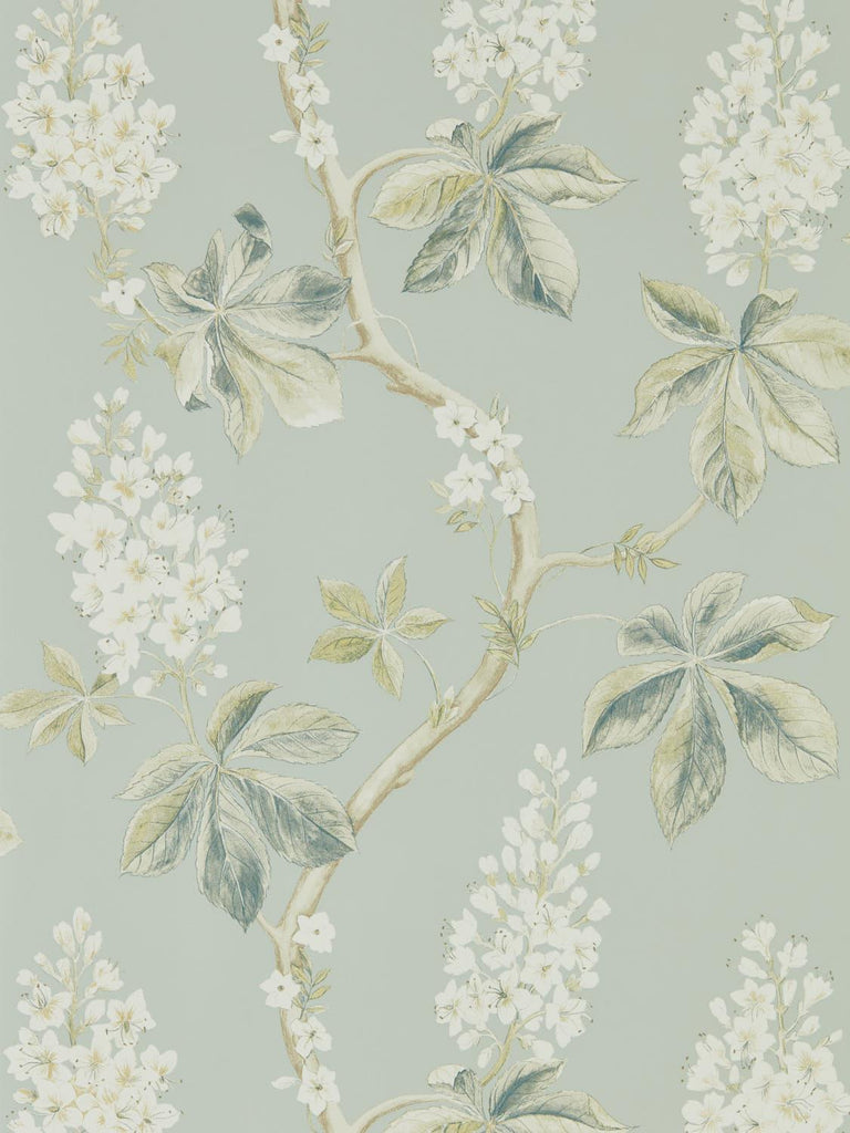 Sanderson Chestnut Tree Grey Blue/Sage Wallpaper