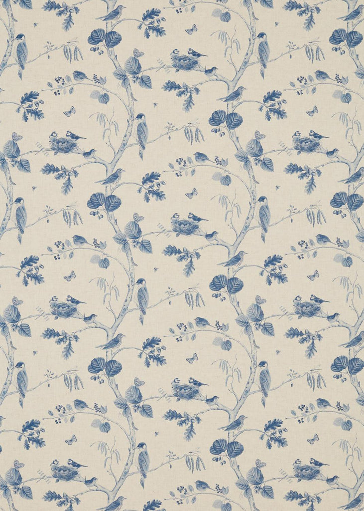 Sanderson Woodland Chorus Indigo/Linen Fabric