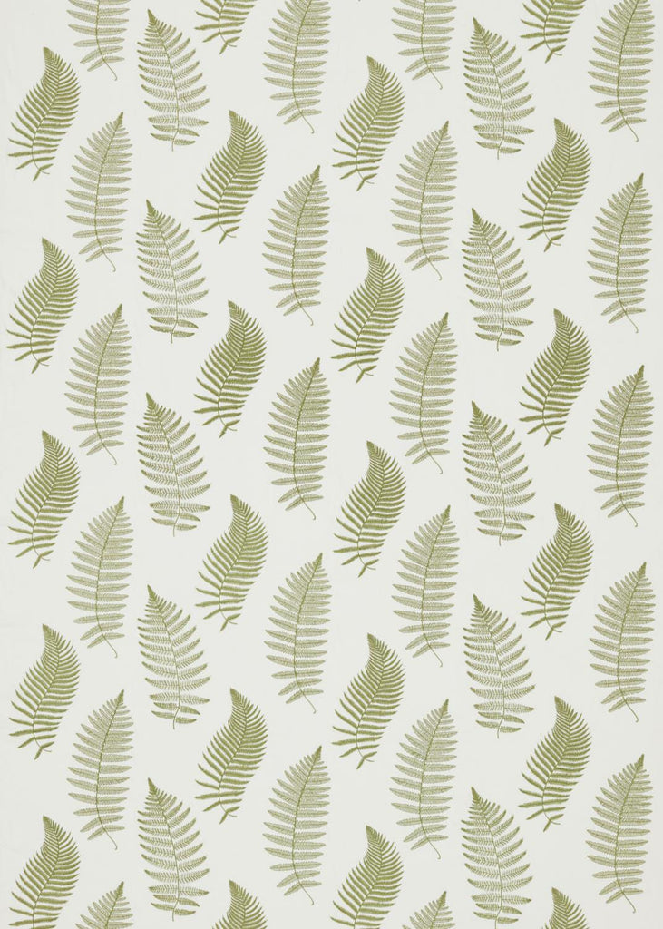 Sanderson Fern Embroidery Moss Fabric