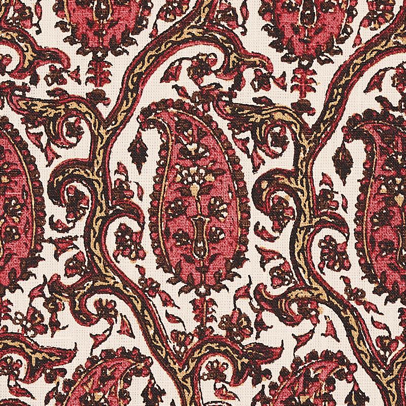 Schumacher Daria Paisley Maroon Fabric