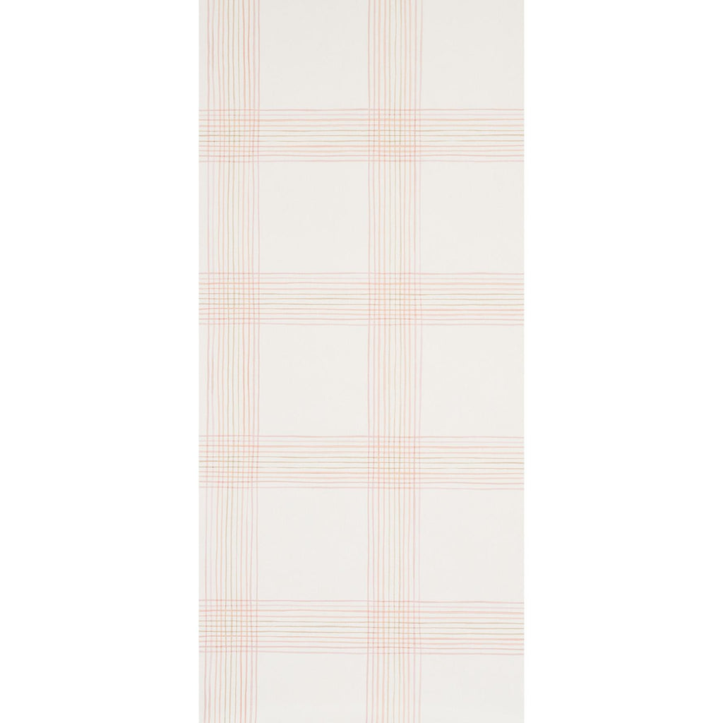 Schumacher Minerva Plaid Pink Wallpaper