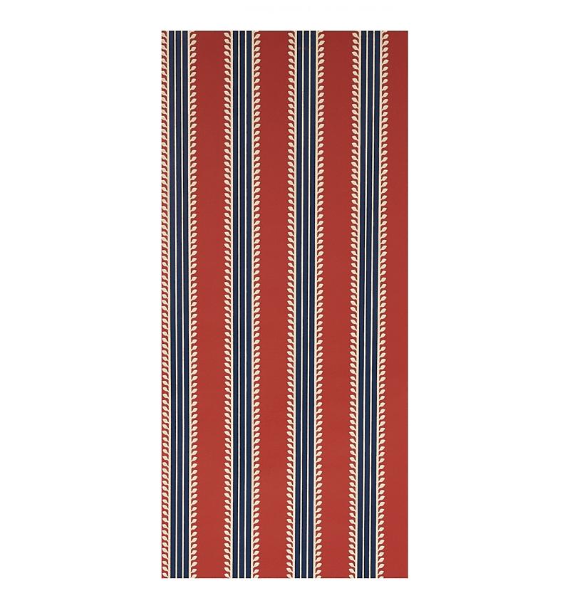 Schumacher Etruscan Stripe Red & Blue Wallpaper