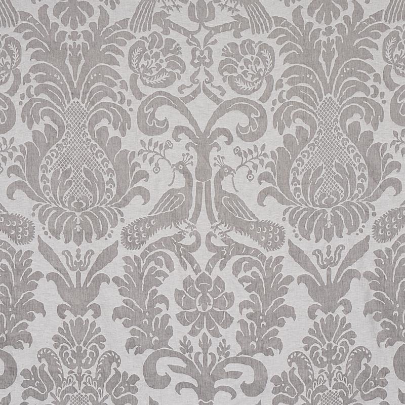 Schumacher Anna Damask Grey Fabric