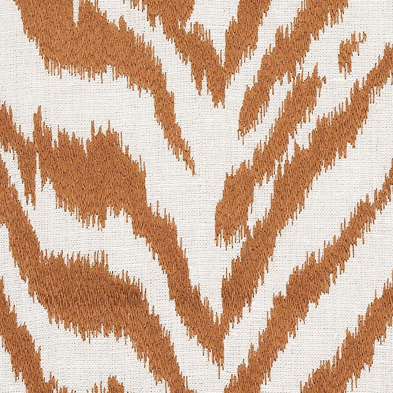 Schumacher Quincy Embroidery On Linen Toast Fabric