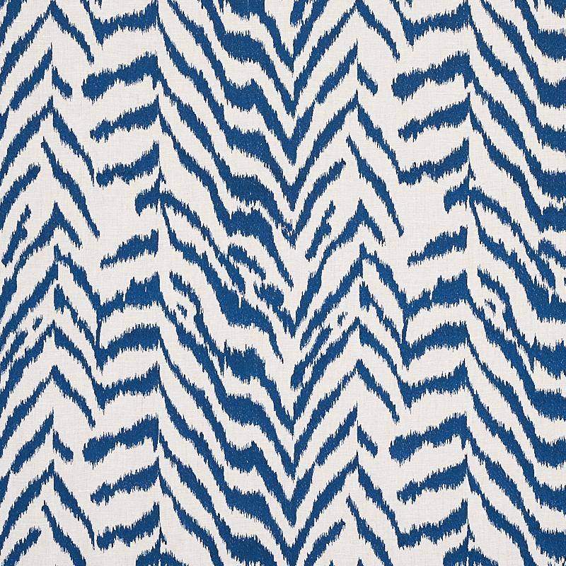 Schumacher Quincy Embroidery On Linen Navy Fabric