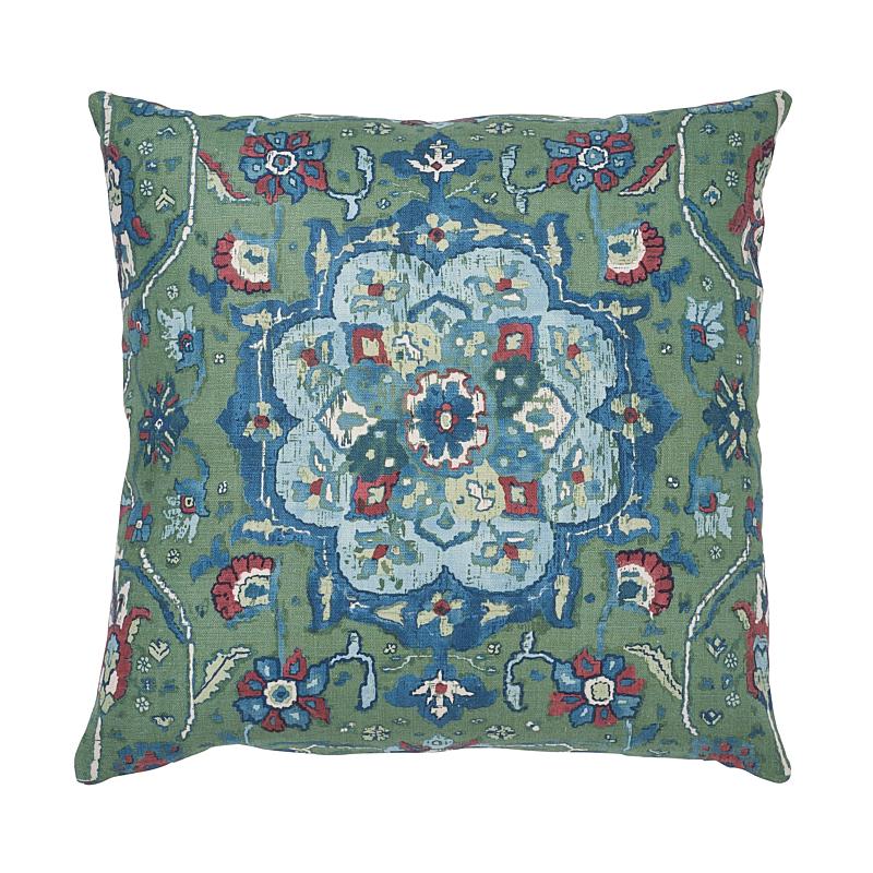 Schumacher Jahanara Carpet Jade 20" x 20" Pillow