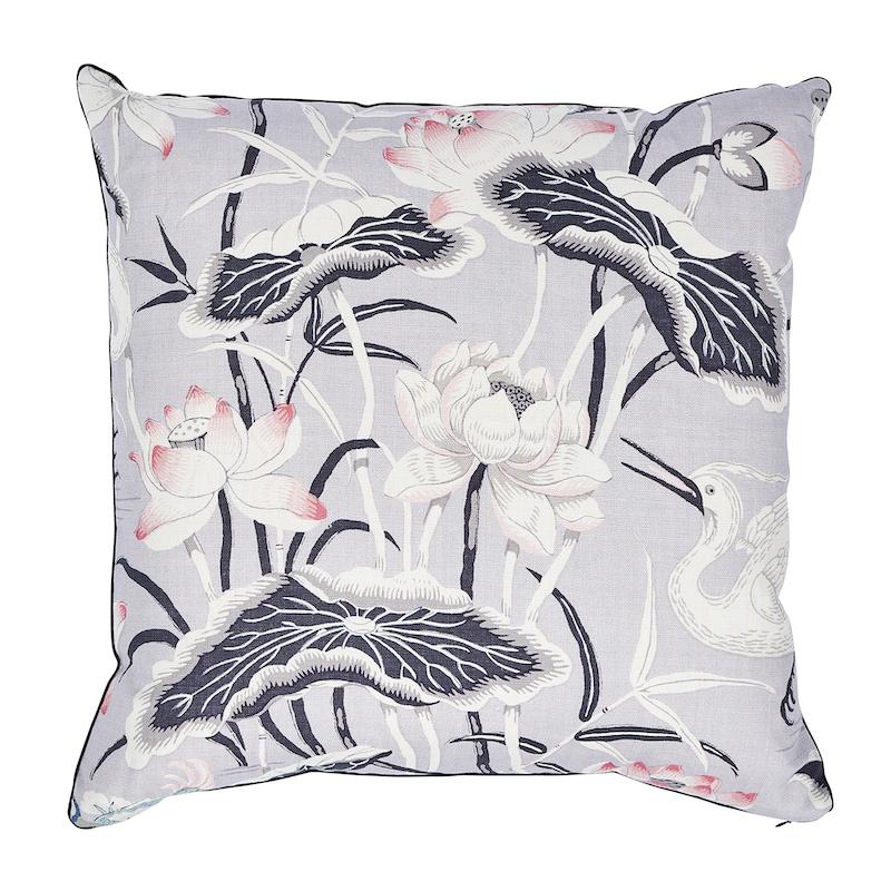 Schumacher Lotus Garden Lilac 22" x 22" Pillow