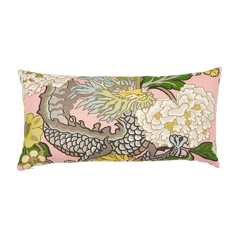 Schumacher Chiang Mai Dragon Blush 24" x 12" Pillow