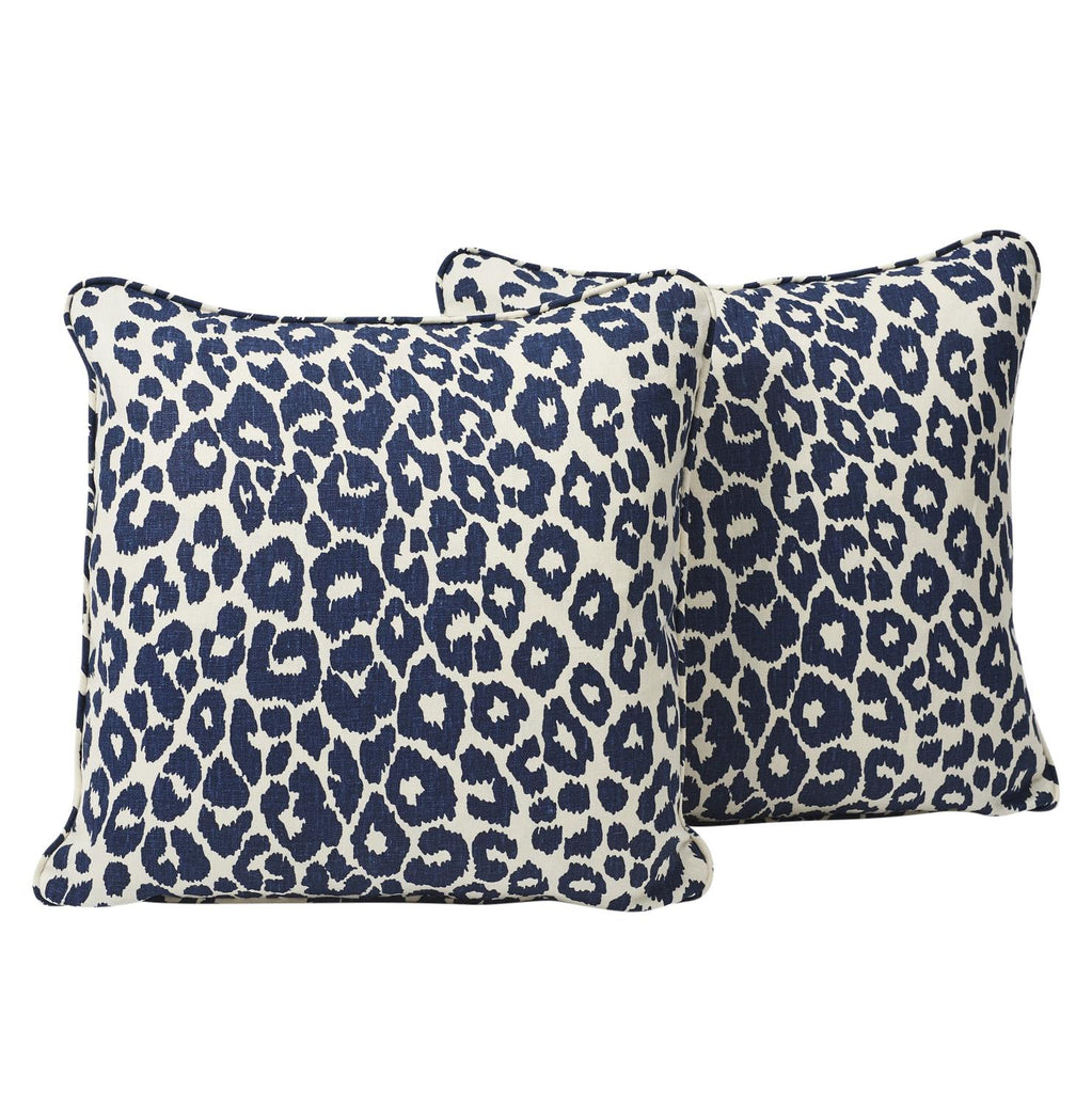 Schumacher Iconic Leopard Ink 24" x 24" Pillow