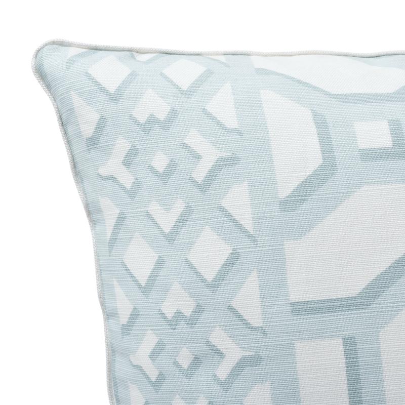 Schumacher Zanzibar Trellis Winter Mint 18" x 18" Pillow