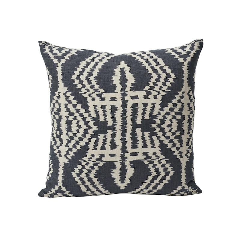 Schumacher Asaka Ikat Charcoal 18" x 18" Pillow